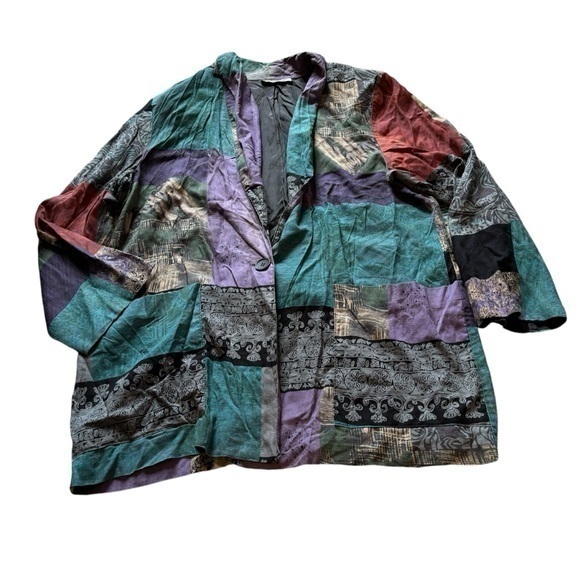Vintage Kensington Square 80’s patchwork coat - Picture 1 of 8